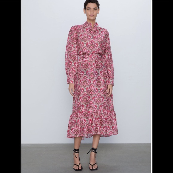 ZARA Printed Midi Dress 🍒 - Picture 3 of 15